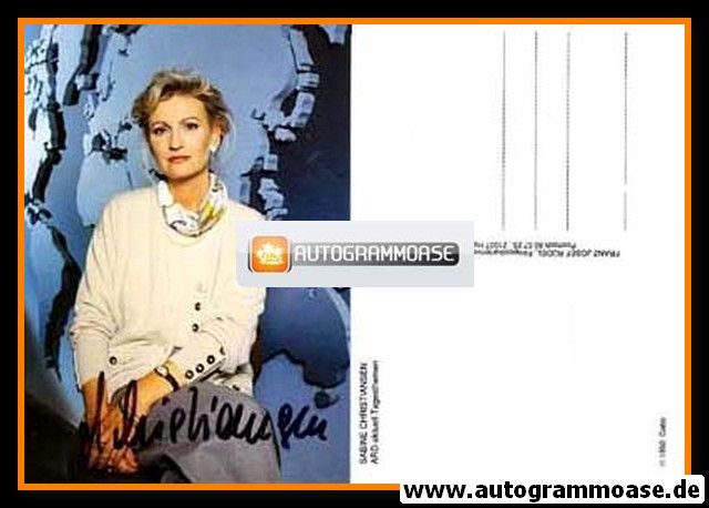 Autogramm TV | ARD | Sabine CHRISTIANSEN | 1990er Rüdel "ARD-Aktuell"