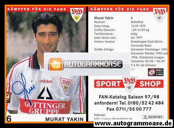 Autogramm Fussball | VfB Stuttgart | 1997 | Murat YAKIN