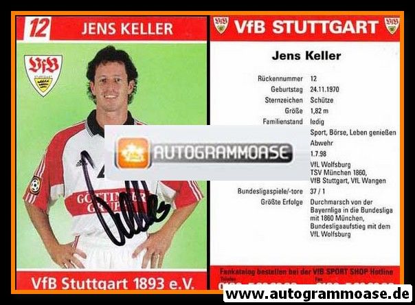 Autogramm Fussball | VfB Stuttgart | 1998 | Jens KELLER