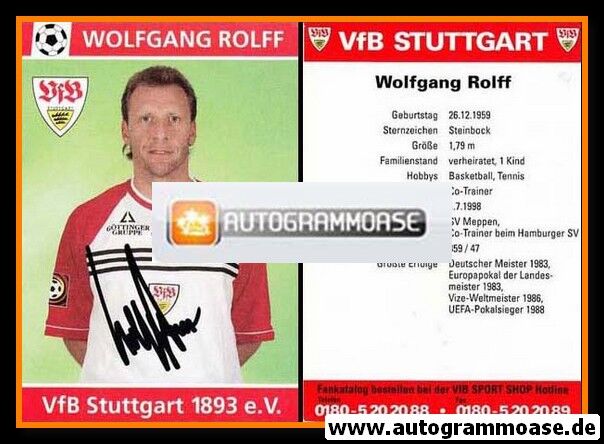 Autogramm Fussball | VfB Stuttgart | 1998 | Wolfgang ROLFF