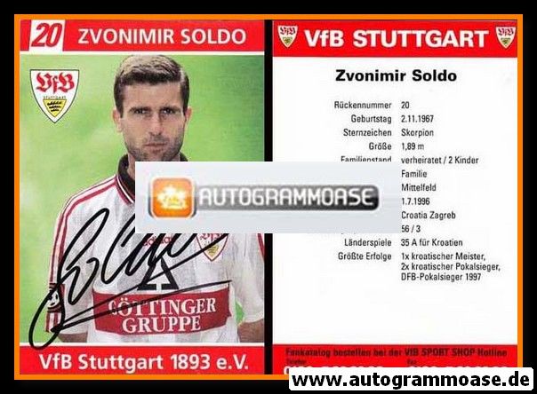 Autogramm Fussball | VfB Stuttgart | 1998 | Zvonimir SOLDO