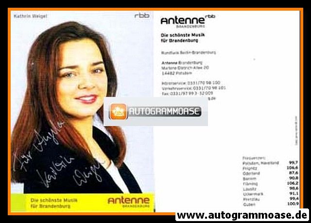 Autogramm Radio | RBB | Kathrin WEIGEL | 2000er (Portrait Color) 2