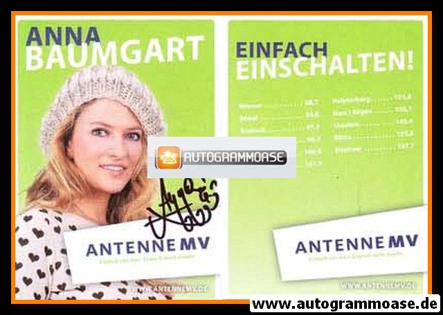 Autogramm Radio | Antenne MV | Anna BAUMGART | 2000er (Portrait Color) 2