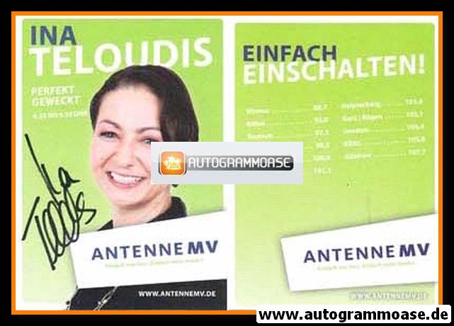 Autogramm Radio | Antenne MV | Ina TELOUDIS | 2000er (Portrait Color)