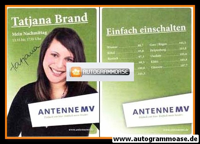 Autogramm Radio | Antenne MV | Tatjana BRAND | 2000er (Portrait Color) 2