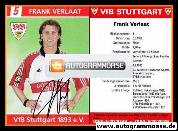 Autogramm Fussball | VfB Stuttgart | 1998 | Frank VERLAAT