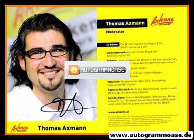Autogramm Radio | Antenne Steiermark | Thomas AXMANN | 2000er (Portrait Color)