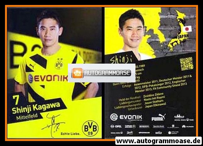 Autogramm Fussball | Borussia Dortmund | 2014 Druck | Shinji KAGAWA