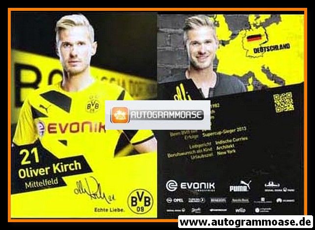 Autogramm Fussball | Borussia Dortmund | 2014 Druck | Oliver KIRCH