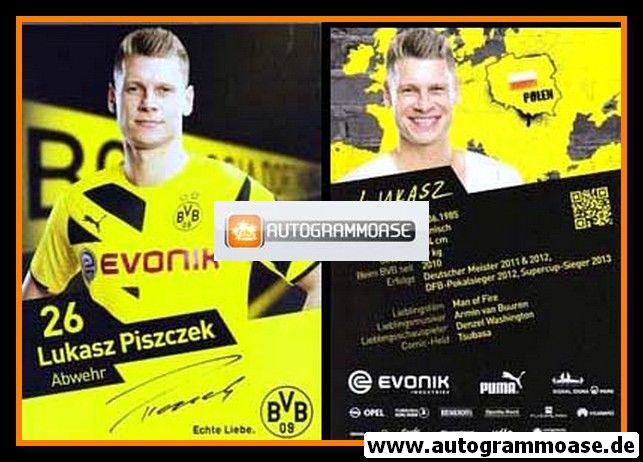 Autogramm Fussball | Borussia Dortmund | 2014 Druck | Lukasz PISZCZEK