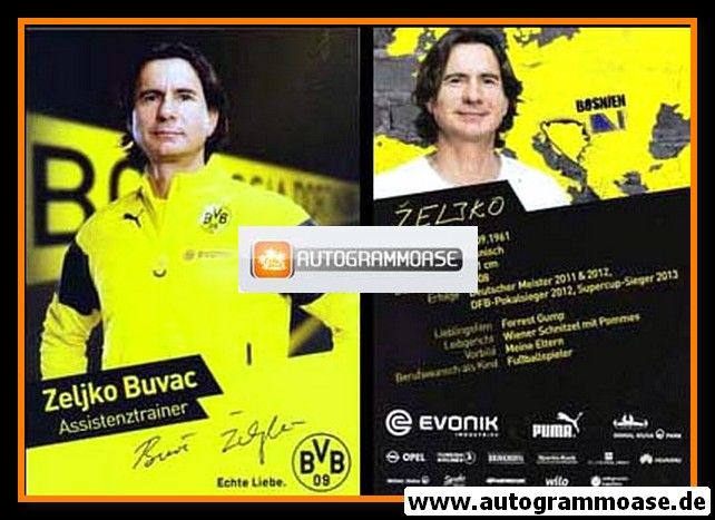 Autogramm Fussball | Borussia Dortmund | 2014 Druck | Zeljko BUVAC
