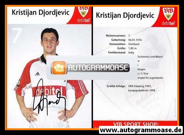 Autogramm Fussball | VfB Stuttgart | 1999 | Kristijan DJORDJEVIC 