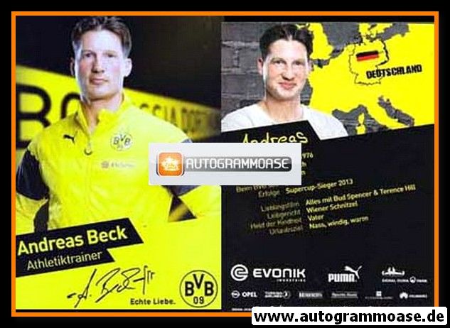 Autogramm Fussball | Borussia Dortmund | 2014 Druck | Andreas BECK