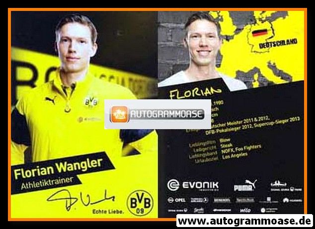Autogramm Fussball | Borussia Dortmund | 2014 Druck | Florian WANGLER