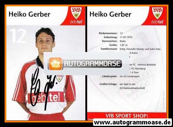 Autogramm Fussball | VfB Stuttgart | 1999 | Heiko GERBER