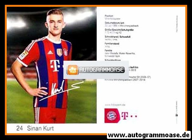 Autogramm Fussball | FC Bayern München | 2014 Druck | Sinan KURT
