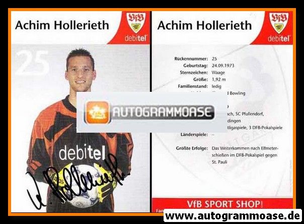 Autogramm Fussball | VfB Stuttgart | 1999 | Achim HOLLERIETH