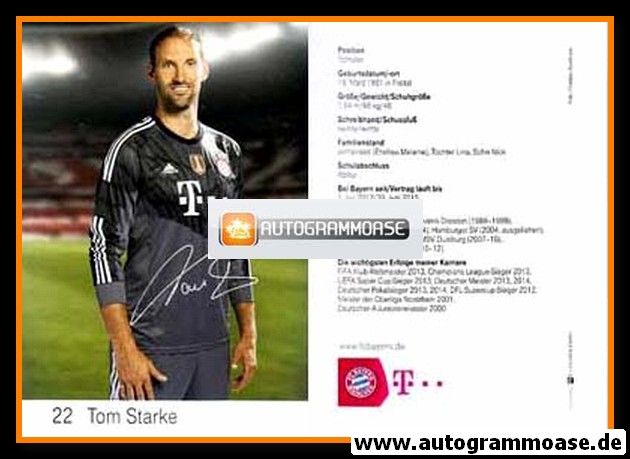 Autogramm Fussball | FC Bayern München | 2014 Druck | Tom STARKE