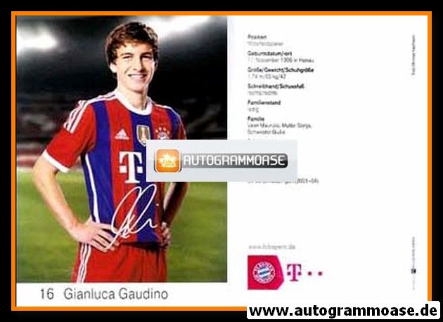 Autogramm Fussball | FC Bayern München | 2014 Druck | Gianluca GAUDINO