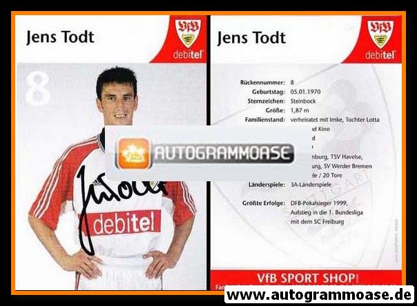 Autogramm Fussball | VfB Stuttgart | 1999 | Jens TODT