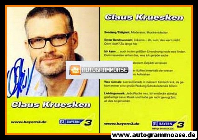 Autogramm Radio | BR Bayern 3 | Claus KRUESKEN | 2000er (Portrait Color)
