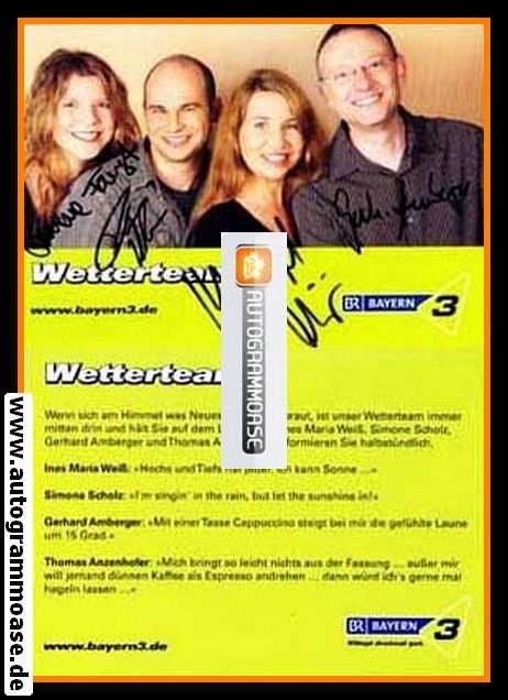 Autogramme Radio | BR Bayern 3 | WETTERTEAM | 2000er (Portrait Color)