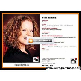 Autogramm Radio | FFN | Heike KLIMMEK | 2000er (Portrait Color)