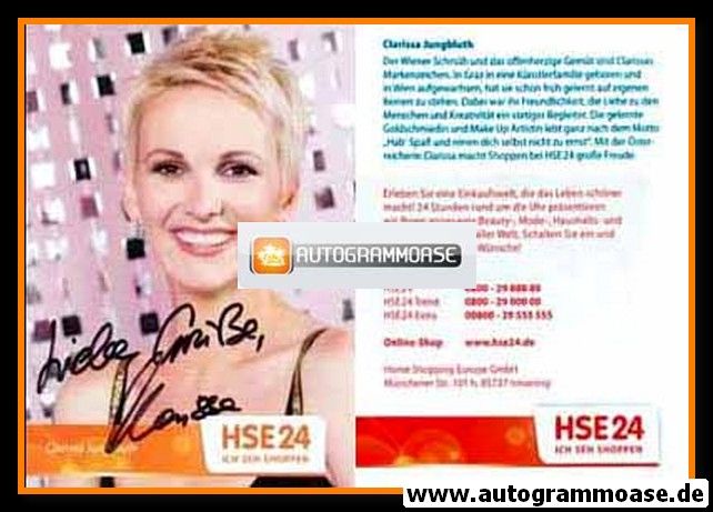 Autogramm TV | HSE24 | Clarissa JUNGBLUTH | 2010er (Portrait Color)