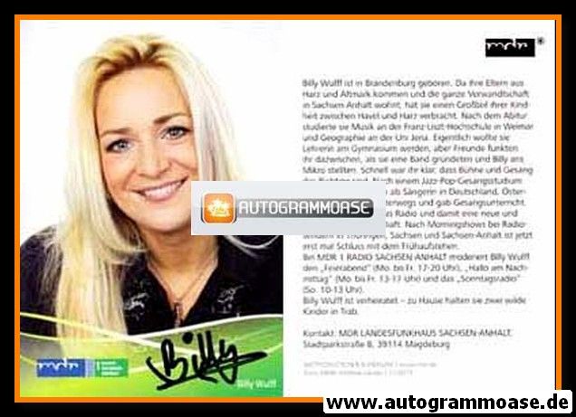 Autogramm Radio | MDR1 Sachsen-Anhalt | Billy WULFF | 2010er (Portrait Color)