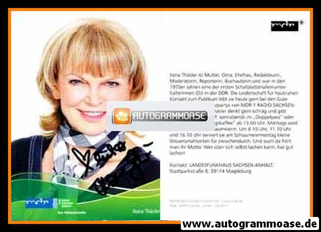 Autogramm Radio | MDR1 Sachsen-Anhalt | Ilona THÄSLER | 2010er (Portrait Color)
