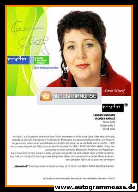 Autogramm Radio | MDR1 Sachsen-Anhalt | Karin SCHERF | 2010er "Stammtisch"