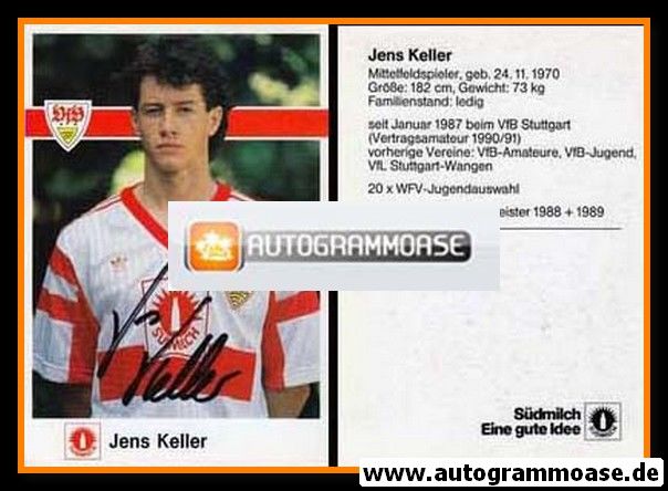 Autogramm Fussball | VfB Stuttgart | 1990 | Jens KELLER