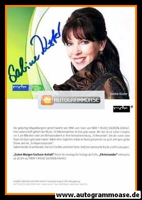 Autogramm Radio | MDR1 Sachsen-Anhalt | Sabine KÜSTER | 2010er "Guten Morgen Sachsen-Anhalt / Flirteinander" 1