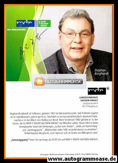 Autogramm Radio | MDR1 Sachsen-Anhalt | Stephan BURGHARDT | 2010er "Samstagsparty"