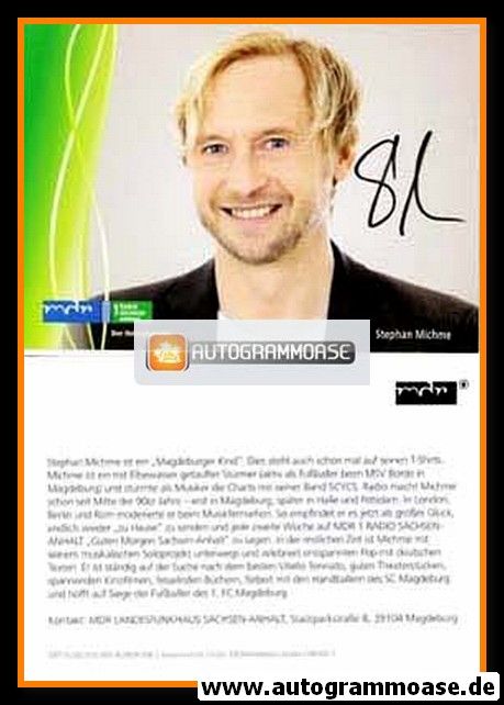 Autogramm Radio | MDR1 Sachsen-Anhalt | Stephan MICHME | 2010er (Portrait Color)