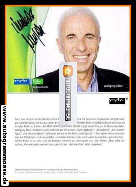 Autogramm Radio | MDR1 Sachsen-Anhalt | Wolfgang KLOSE | 2010er (Portrait Color)