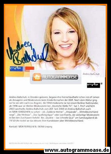 Autogramm TV | MDR | Andrea BALLSCHUH | 2010er (Portrait Color)