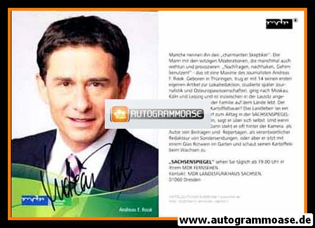 Autogramm TV | MDR | Andreas F. ROOK | 2010er "Sachsenspiegel" Hochformat