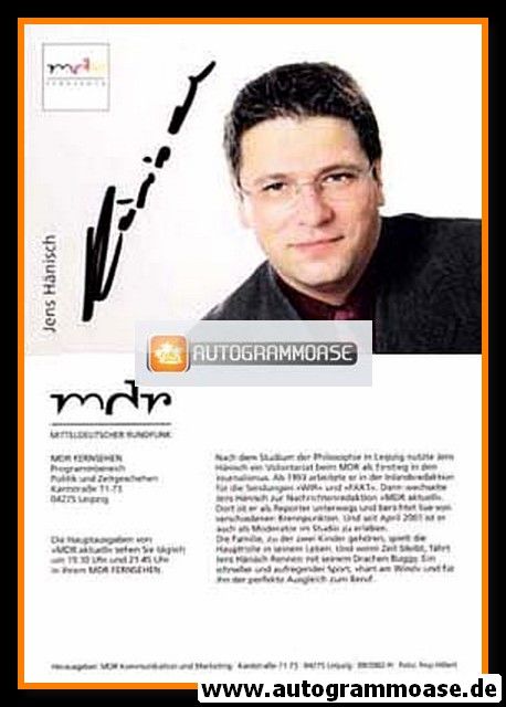 Autogramm TV | MDR | Jens HÄNISCH | 2000er "MDR Aktuell"