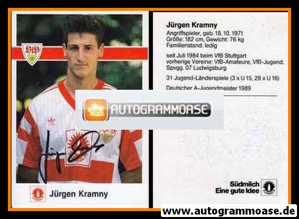 Autogramm Fussball | VfB Stuttgart | 1990 | Jürgen KRAMNY
