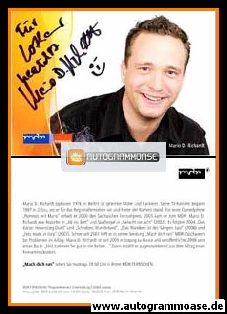 Autogramm TV | MDR | Mario D. RICHARDT | 2010er "Mach Dich Ran" 2