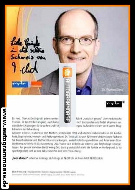 Autogramm TV | MDR | Dr. Thomas DIETZ | 2010er "Hier Ab Vier"
