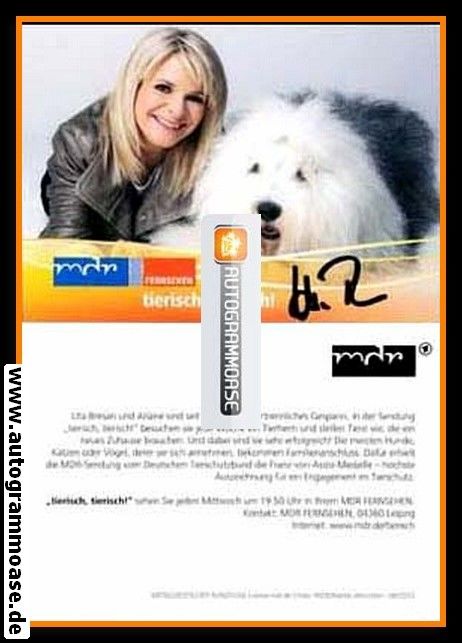 Autogramm TV | MDR | Uta BRESAN | 2010er "Tierisch Tierisch"