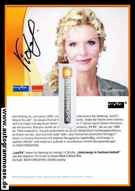 Autogramm TV | MDR | Victoria HERRMANN | 2010er "Lexi TV / Unterwegs In Sachsen-Anhalt"