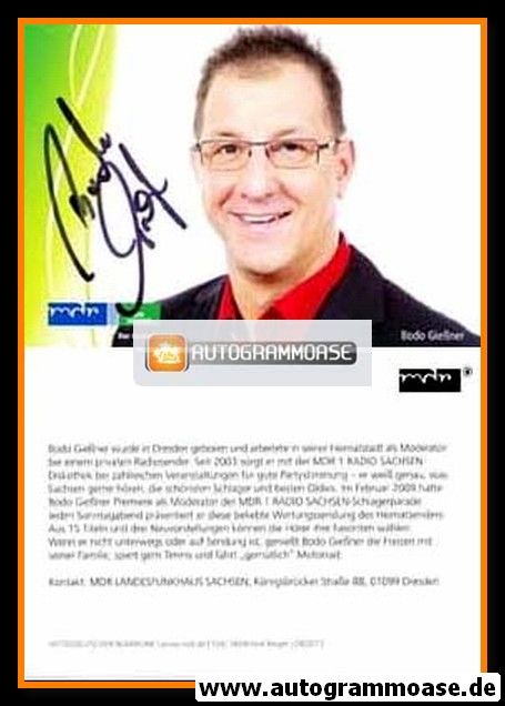 Autogramm Radio | MDR1 Sachsen | Bodo GIESSNER | 2010er (Portrait Color) 2