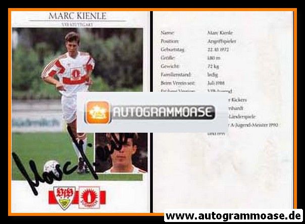 Autogramm Fussball | VfB Stuttgart | 1991 | Marc KIENLE
