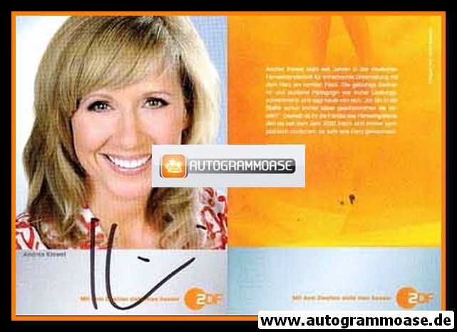 Autogramm TV | ZDF | Andrea KIEWEL | 2000er "Fernsehgarten" (Portrait Color) Kowalski