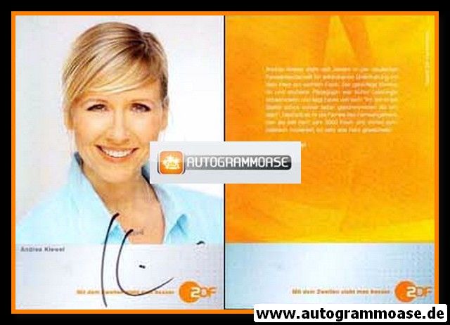 Autogramm TV | ZDF | Andrea KIEWEL | 2000er "Fernsehgarten" (Portrait Color) Schirnhofer