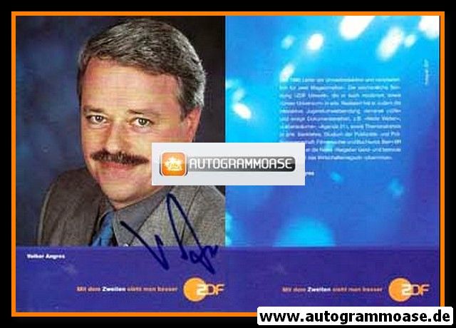 Autogramm TV | ZDF | Volker ANGRES | 2000er (Portrait Color) blau