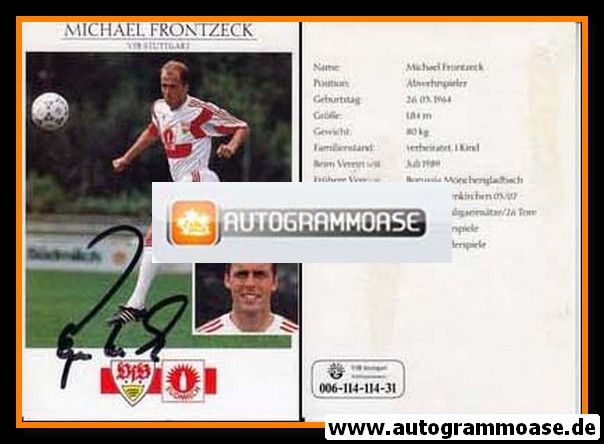 Autogramm Fussball | VfB Stuttgart | 1992 | Michael FRONTZECK